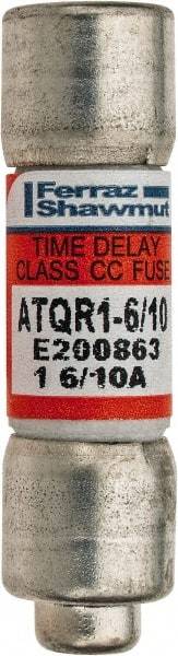 Ferraz Shawmut - 300 VDC, 600 VAC, 1.6 Amp, Time Delay General Purpose Fuse - Clip Mount, 1-1/2" OAL, 100 at DC, 200 at AC kA Rating, 13/32" Diam - Top Tool & Supply