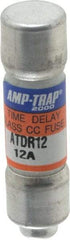 Ferraz Shawmut - 300 VDC, 600 VAC, 12 Amp, Time Delay General Purpose Fuse - Clip Mount, 1-1/2" OAL, 100 at DC, 200 at AC kA Rating, 13/32" Diam - Top Tool & Supply