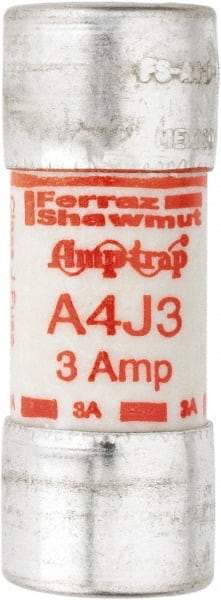 Ferraz Shawmut - 300 VDC, 600 VAC, 3 Amp, Fast-Acting General Purpose Fuse - Clip Mount, 2-1/4" OAL, 100 at DC, 200 at AC kA Rating, 13/16" Diam - Top Tool & Supply