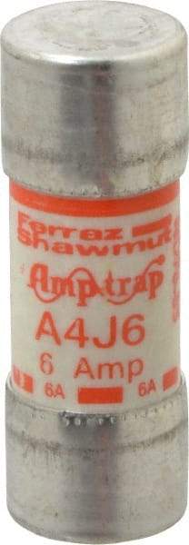 Ferraz Shawmut - 300 VDC, 600 VAC, 6 Amp, Fast-Acting General Purpose Fuse - Clip Mount, 2-1/4" OAL, 100 at DC, 200 at AC kA Rating, 13/16" Diam - Top Tool & Supply