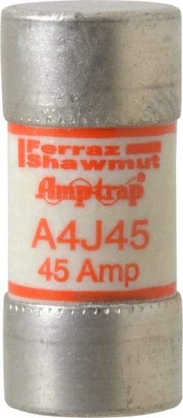 Ferraz Shawmut - 300 VDC, 600 VAC, 45 Amp, Fast-Acting General Purpose Fuse - Clip Mount, 2-3/8" OAL, 100 at DC, 200 at AC kA Rating, 1-1/16" Diam - Top Tool & Supply