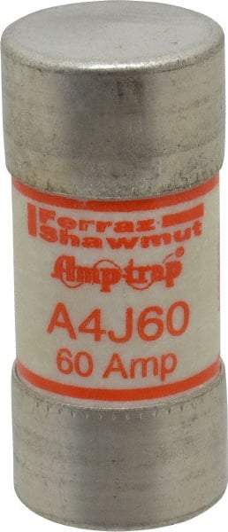 Ferraz Shawmut - 300 VDC, 600 VAC, 60 Amp, Fast-Acting General Purpose Fuse - Clip Mount, 2-3/8" OAL, 100 at DC, 200 at AC kA Rating, 1-1/16" Diam - Top Tool & Supply