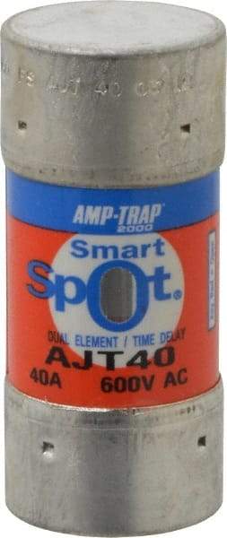 Ferraz Shawmut - 500 VDC, 600 VAC, 40 Amp, Time Delay General Purpose Fuse - Clip Mount, 2-3/8" OAL, 100 at DC, 200 at AC, 300 (Self-Certified) kA Rating, 1-1/16" Diam - Top Tool & Supply