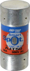 Ferraz Shawmut - 500 VDC, 600 VAC, 50 Amp, Time Delay General Purpose Fuse - Clip Mount, 2-3/8" OAL, 100 at DC, 200 at AC, 300 (Self-Certified) kA Rating, 1-1/16" Diam - Top Tool & Supply