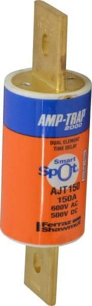 Ferraz Shawmut - 500 VDC, 600 VAC, 150 Amp, Time Delay General Purpose Fuse - Clip Mount, 5-3/4" OAL, 100 at DC, 200 at AC, 300 (Self-Certified) kA Rating, 1-5/8" Diam - Top Tool & Supply