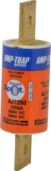 Ferraz Shawmut - 500 VDC, 600 VAC, 200 Amp, Time Delay General Purpose Fuse - Clip Mount, 5-3/4" OAL, 100 at DC, 200 at AC, 300 (Self-Certified) kA Rating, 1-5/8" Diam - Top Tool & Supply