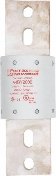 Ferraz Shawmut - 300 VDC, 600 VAC, 2000 Amp, Time Delay General Purpose Fuse - Bolt-on Mount, 10-3/4" OAL, 100 at DC, 200 at AC kA Rating, 3-1/2" Diam - Top Tool & Supply