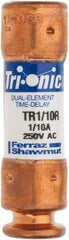 Ferraz Shawmut - 250 VAC/VDC, 0.1 Amp, Time Delay General Purpose Fuse - Clip Mount, 50.8mm OAL, 20 at DC, 200 at AC kA Rating, 9/16" Diam - Top Tool & Supply