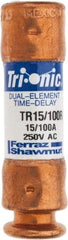 Ferraz Shawmut - 250 VAC/VDC, 0.15 Amp, Time Delay General Purpose Fuse - Clip Mount, 50.8mm OAL, 20 at DC, 200 at AC kA Rating, 9/16" Diam - Top Tool & Supply