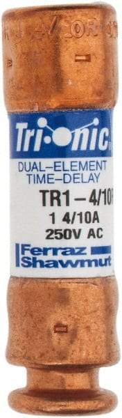 Ferraz Shawmut - 250 VAC/VDC, 1.4 Amp, Time Delay General Purpose Fuse - Clip Mount, 50.8mm OAL, 20 at DC, 200 at AC kA Rating, 9/16" Diam - Top Tool & Supply