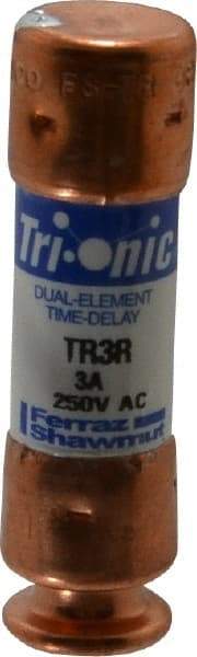 Ferraz Shawmut - 160 VDC, 250 VAC, 3 Amp, Time Delay General Purpose Fuse - Clip Mount, 50.8mm OAL, 20 at DC, 200 at AC kA Rating, 9/16" Diam - Top Tool & Supply