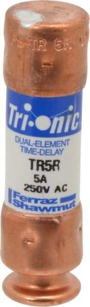 Ferraz Shawmut - 160 VDC, 250 VAC, 5 Amp, Time Delay General Purpose Fuse - Clip Mount, 50.8mm OAL, 20 at DC, 200 at AC kA Rating, 9/16" Diam - Top Tool & Supply