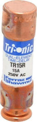 Ferraz Shawmut - 160 VDC, 250 VAC, 15 Amp, Time Delay General Purpose Fuse - Clip Mount, 50.8mm OAL, 20 at DC, 200 at AC kA Rating, 9/16" Diam - Top Tool & Supply