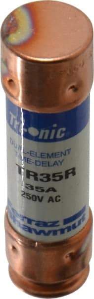 Ferraz Shawmut - 250 VAC/VDC, 35 Amp, Time Delay General Purpose Fuse - Clip Mount, 76.2mm OAL, 20 at DC, 200 at AC kA Rating, 13/16" Diam - Top Tool & Supply