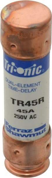 Ferraz Shawmut - 250 VAC/VDC, 45 Amp, Time Delay General Purpose Fuse - Clip Mount, 76.2mm OAL, 20 at DC, 200 at AC kA Rating, 13/16" Diam - Top Tool & Supply