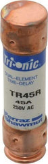 Ferraz Shawmut - 250 VAC/VDC, 45 Amp, Time Delay General Purpose Fuse - Clip Mount, 76.2mm OAL, 20 at DC, 200 at AC kA Rating, 13/16" Diam - Top Tool & Supply