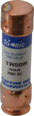 Ferraz Shawmut - 250 VAC/VDC, 50 Amp, Time Delay General Purpose Fuse - Clip Mount, 76.2mm OAL, 20 at DC, 200 at AC kA Rating, 13/16" Diam - Top Tool & Supply