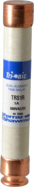 Ferraz Shawmut - 600 VAC/VDC, 1 Amp, Time Delay General Purpose Fuse - Clip Mount, 127mm OAL, 20 at DC, 200 at AC kA Rating, 13/16" Diam - Top Tool & Supply