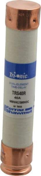 Ferraz Shawmut - 300 VDC, 600 VAC, 40 Amp, Time Delay General Purpose Fuse - Clip Mount, 5-1/2" OAL, 20 at DC, 200 at AC kA Rating, 1-1/16" Diam - Top Tool & Supply