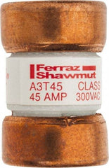 Ferraz Shawmut - 160 VDC, 300 VAC, 45 Amp, Fast-Acting General Purpose Fuse - Clip Mount, 7/8" OAL, 200 at AC, 50 at DC kA Rating, 9/16" Diam - Top Tool & Supply