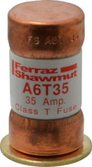 Ferraz Shawmut - 300 VDC, 600 VAC, 35 Amp, Fast-Acting General Purpose Fuse - Clip Mount, 1-9/16" OAL, 100 at DC, 200 at AC kA Rating, 13/16" Diam - Top Tool & Supply