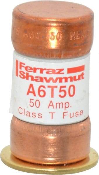 Ferraz Shawmut - 300 VDC, 600 VAC, 50 Amp, Fast-Acting General Purpose Fuse - Clip Mount, 1-9/16" OAL, 100 at DC, 200 at AC kA Rating, 13/16" Diam - Top Tool & Supply