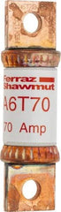 Ferraz Shawmut - 300 VDC & 600 VAC, 70 Amp, Fast-Acting General Purpose Fuse - Bolt-on Mount, 75mm OAL, 100 at DC, 200 at AC kA Rating, 13/16" Diam - Top Tool & Supply