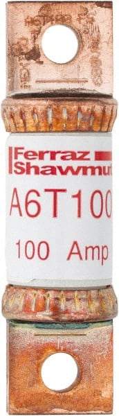 Ferraz Shawmut - 300 VDC & 600 VAC, 100 Amp, Fast-Acting General Purpose Fuse - Bolt-on Mount, 75mm OAL, 100 at DC, 200 at AC kA Rating, 13/16" Diam - Top Tool & Supply