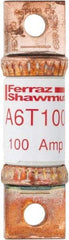 Ferraz Shawmut - 300 VDC & 600 VAC, 100 Amp, Fast-Acting General Purpose Fuse - Bolt-on Mount, 75mm OAL, 100 at DC, 200 at AC kA Rating, 13/16" Diam - Top Tool & Supply