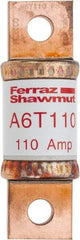 Ferraz Shawmut - 300 VDC, 600 VAC, 110 Amp, Fast-Acting General Purpose Fuse - Bolt-on Mount, 3-1/4" OAL, 100 at DC, 200 at AC kA Rating, 1-1/16" Diam - Top Tool & Supply