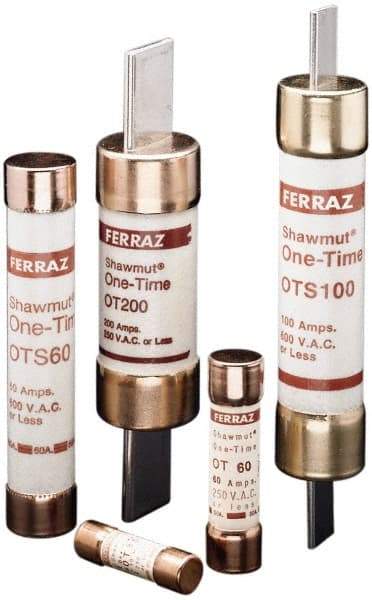 Ferraz Shawmut - 300 VDC, 600 VAC, 1 Amp, Fast-Acting General Purpose Fuse - Clip Mount, 127mm OAL, 20 at DC, 50 at AC kA Rating, 13/16" Diam - Top Tool & Supply