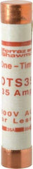 Ferraz Shawmut - 300 VDC, 600 VAC, 35 Amp, Fast-Acting General Purpose Fuse - Clip Mount, 5-1/2" OAL, 20 at DC, 50 at AC kA Rating, 1-1/16" Diam - Top Tool & Supply