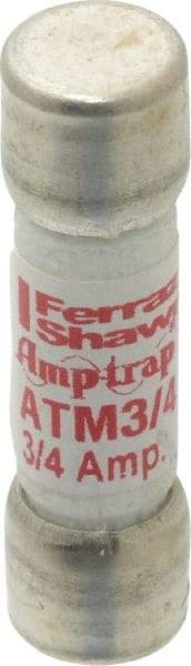 Ferraz Shawmut - 600 VAC/VDC, 0.75 Amp, Fast-Acting Midget Fuse - Clip Mount, 1-1/2" OAL, 100 at AC/DC kA Rating, 13/32" Diam - Top Tool & Supply