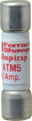 Ferraz Shawmut - 600 VAC/VDC, 5 Amp, Fast-Acting General Purpose Fuse - Clip Mount, 1-1/2" OAL, 100 at AC/DC kA Rating, 13/32" Diam - Top Tool & Supply