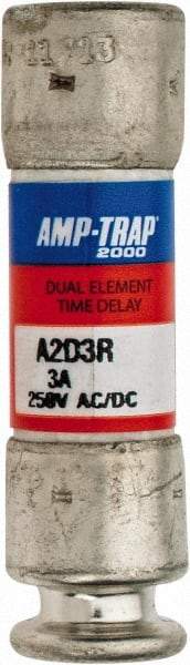 Ferraz Shawmut - 250 VAC/VDC, 3 Amp, Time Delay General Purpose Fuse - Clip Mount, 51mm OAL, 100 at DC, 200 at AC kA Rating, 9/16" Diam - Top Tool & Supply