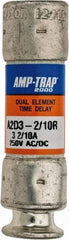 Ferraz Shawmut - 250 VAC/VDC, 3.2 Amp, Time Delay General Purpose Fuse - Clip Mount, 51mm OAL, 100 at DC, 200 at AC kA Rating, 9/16" Diam - Top Tool & Supply