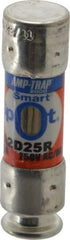 Ferraz Shawmut - 250 VAC/VDC, 25 Amp, Time Delay General Purpose Fuse - Clip Mount, 51mm OAL, 100 at DC, 200 at AC kA Rating, 9/16" Diam - Top Tool & Supply