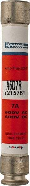 Ferraz Shawmut - 600 VAC/VDC, 7 Amp, Time Delay General Purpose Fuse - Clip Mount, 127mm OAL, 100 at DC, 200 at AC kA Rating, 13/16" Diam - Top Tool & Supply