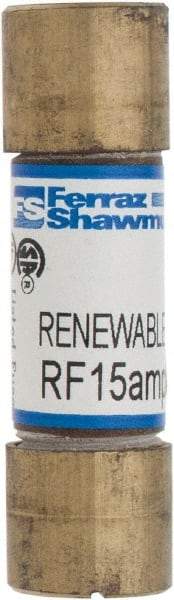 Ferraz Shawmut - 250 VAC, 15 Amp, Fast-Acting Renewable Fuse - Clip Mount, 51mm OAL, 10 at AC kA Rating, 9/16" Diam - Top Tool & Supply