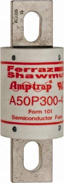 Ferraz Shawmut - 450 VDC, 500 VAC, 300 Amp, Fast-Acting Semiconductor/High Speed Fuse - Bolt-on Mount, 4-11/32" OAL, 100 at AC, 79 at DC kA Rating, 1-1/2" Diam - Top Tool & Supply