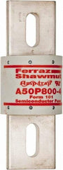 Ferraz Shawmut - 450 VDC, 500 VAC, 800 Amp, Fast-Acting Semiconductor/High Speed Fuse - Bolt-on Mount, 6-15/32" OAL, 100 at AC, 79 at DC kA Rating, 2-1/2" Diam - Top Tool & Supply