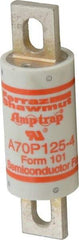 Ferraz Shawmut - 650 VDC, 700 VAC, 125 Amp, Fast-Acting Semiconductor/High Speed Fuse - Bolt-on Mount, 5-3/32" OAL, 100 at AC/DC kA Rating, 1-1/2" Diam - Top Tool & Supply