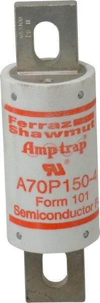 Ferraz Shawmut - 650 VDC, 700 VAC, 150 Amp, Fast-Acting Semiconductor/High Speed Fuse - Bolt-on Mount, 5-3/32" OAL, 100 at AC/DC kA Rating, 1-1/2" Diam - Top Tool & Supply