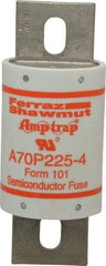 Ferraz Shawmut - 650 VDC, 700 VAC, 225 Amp, Fast-Acting Semiconductor/High Speed Fuse - Bolt-on Mount, 5-3/32" OAL, 100 at AC/DC kA Rating, 2" Diam - Top Tool & Supply