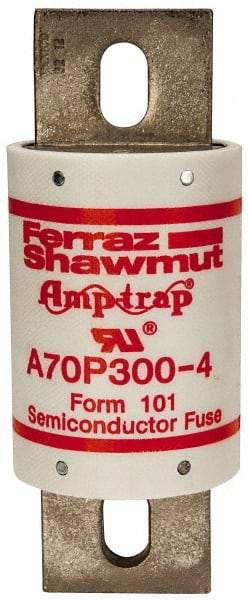 Ferraz Shawmut - 650 VDC, 700 VAC, 300 Amp, Fast-Acting Semiconductor/High Speed Fuse - Bolt-on Mount, 5-3/32" OAL, 100 at AC/DC kA Rating, 2" Diam - Top Tool & Supply