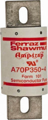 Ferraz Shawmut - 650 VDC, 700 VAC, 350 Amp, Fast-Acting Semiconductor/High Speed Fuse - Bolt-on Mount, 5-3/32" OAL, 100 at AC/DC kA Rating, 2" Diam - Top Tool & Supply