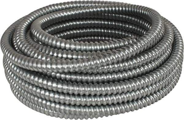 Made in USA - 1/2" Trade Size, 50' Long, Flexible Reduced Wall Flex Conduit - Steel, 5/8" ID - Top Tool & Supply