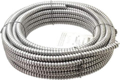 Made in USA - 3/8" Trade Size, 50' Long, Flexible Reduced Wall Flex Conduit - Aluminum, 3/8" ID - Top Tool & Supply