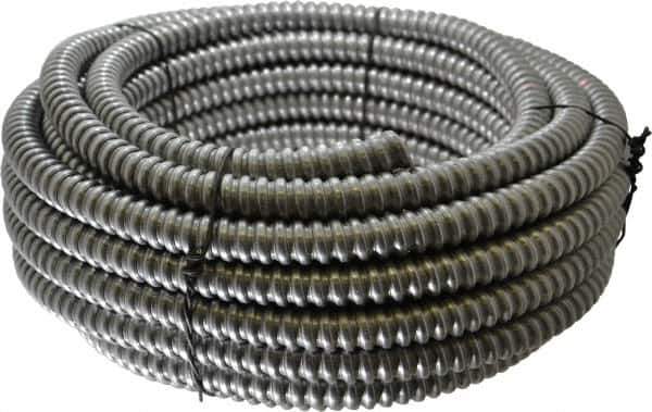 Made in USA - 1/2" Trade Size, 50' Long, Flexible Reduced Wall Flex Conduit - Aluminum, 5/8" ID - Top Tool & Supply