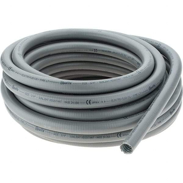 Made in USA - 3/4" Trade Size, 50' Long, Flexible Liquidtight Conduit - Steel - Top Tool & Supply